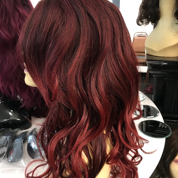 Wig Lacefront wine Sexy romance curl hot color main image 4